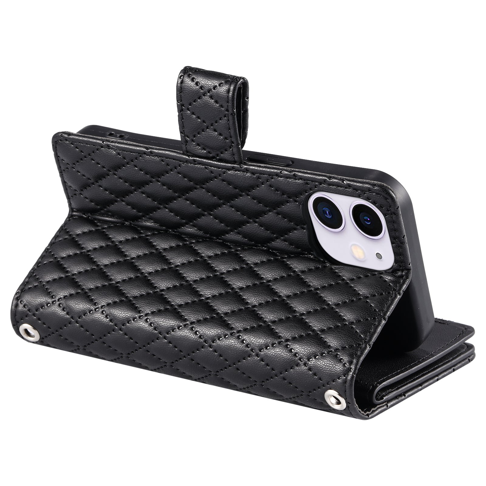 Style 012 for iPhone 11 Leather Case with Wrist Strap Rhombus Glitter Zipper Pocket Phone Cover Style 012 for iPhone 11 Leather Case with Wrist Strap Rhombus Glitter Zipper Pocket Phone Cover